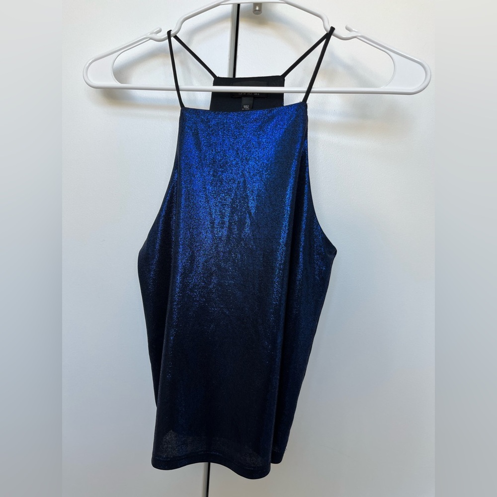 Shiny blue topshop tank